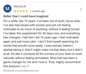 Customer Primal Mind Fuel reviews